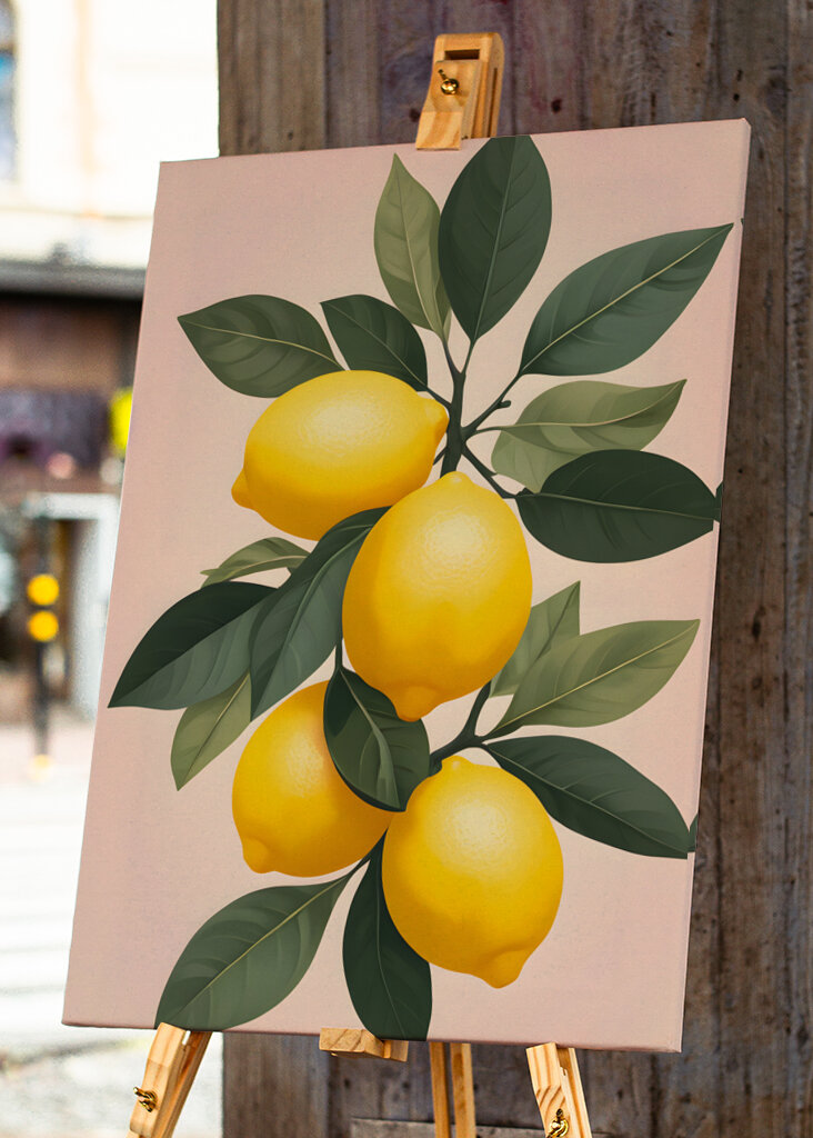 Golden Lemons On Green