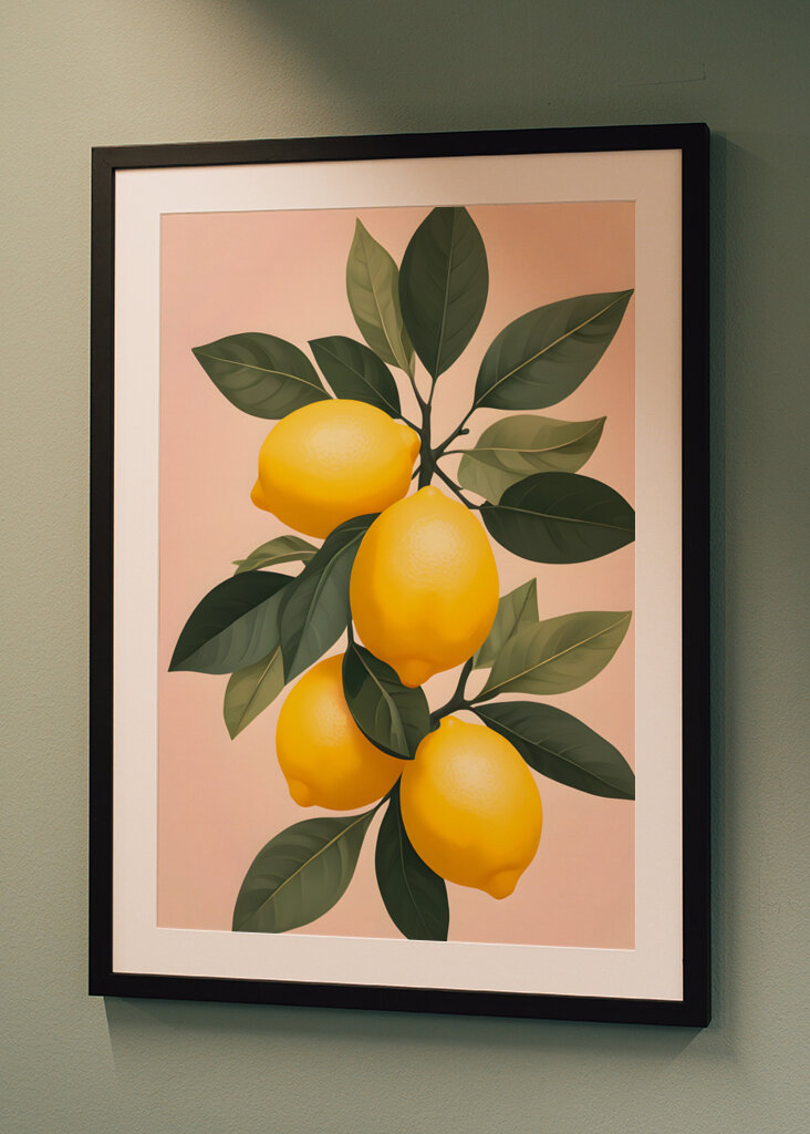 Golden Lemons On Green