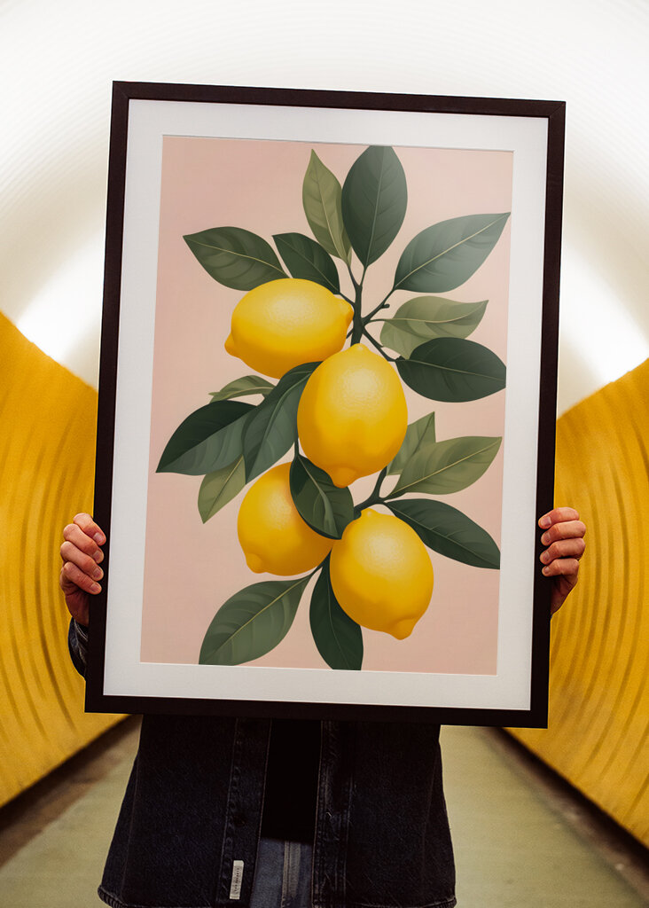 Golden Lemons On Green