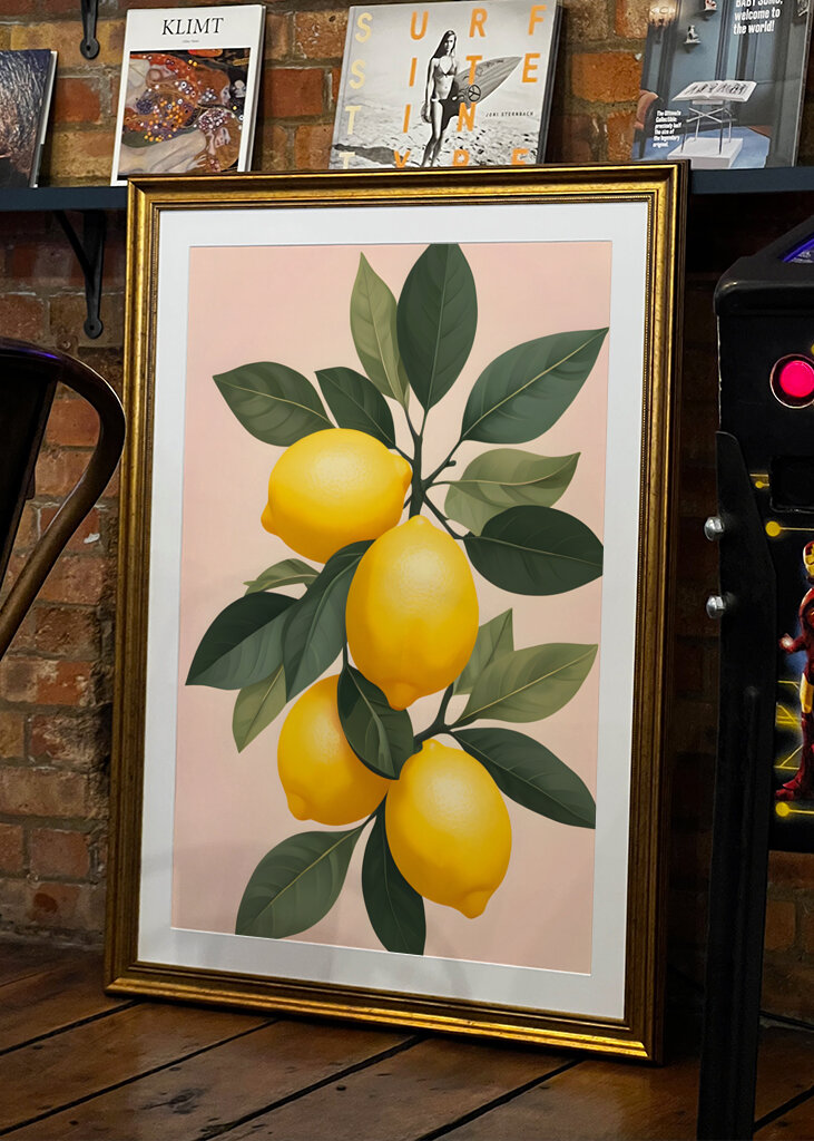 Golden Lemons On Green