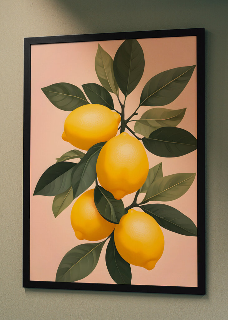 Golden Lemons On Green