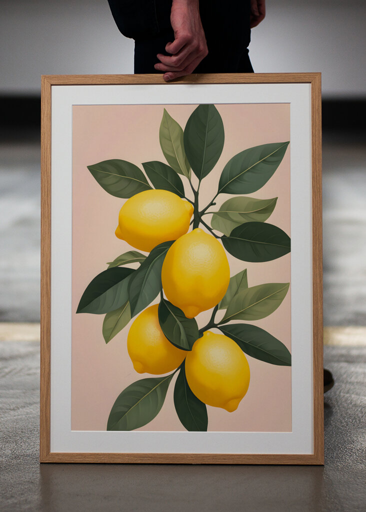 Golden Lemons On Green