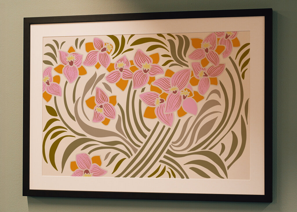 Orange and Pink Floral Pattern