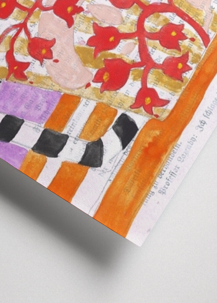 Colorful Vase With Abstract Floral Patterns