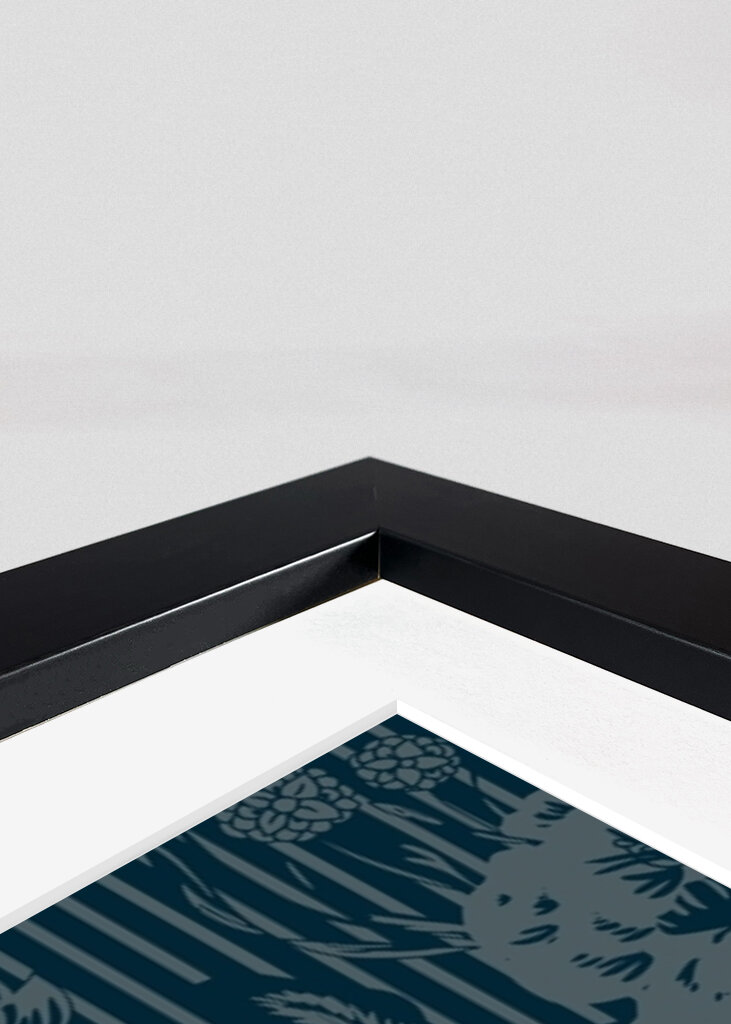 Floral Heritage Morris monochrome stripes moonshine blue pattern