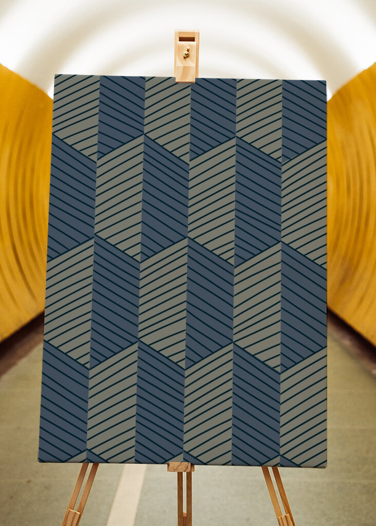 Geometric Pattern with Repeating Rhombus Shapes