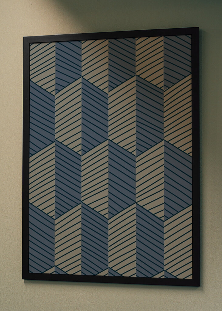 Geometric Pattern with Repeating Rhombus Shapes