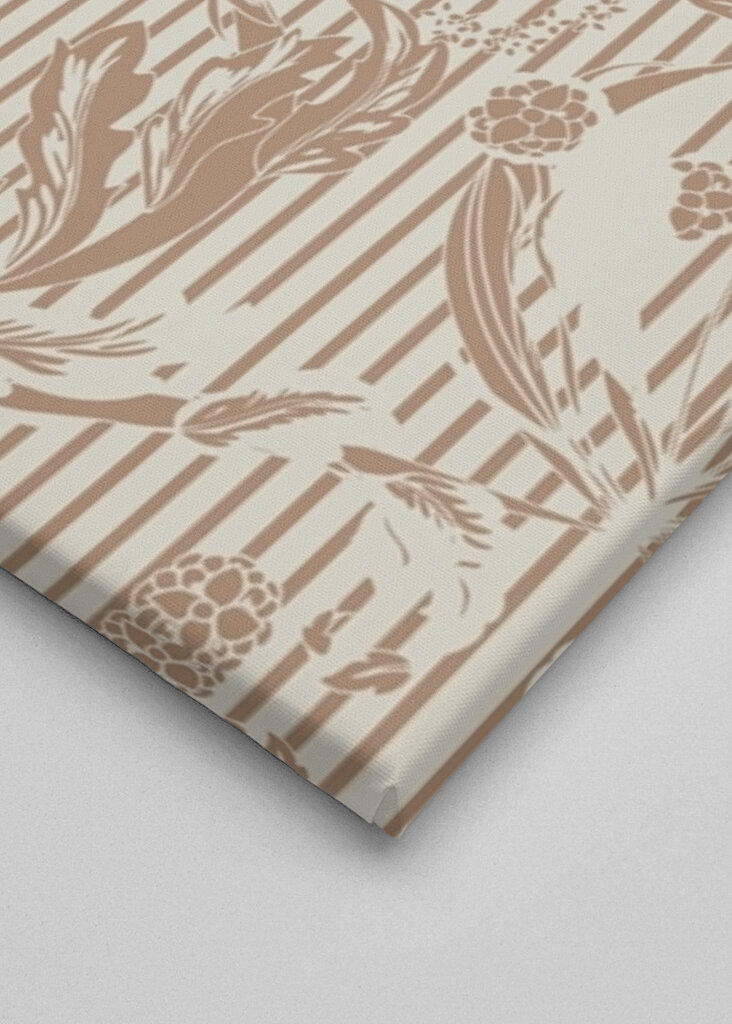 Floral Heritage Morris monochrome stripes mocha mousse pattern