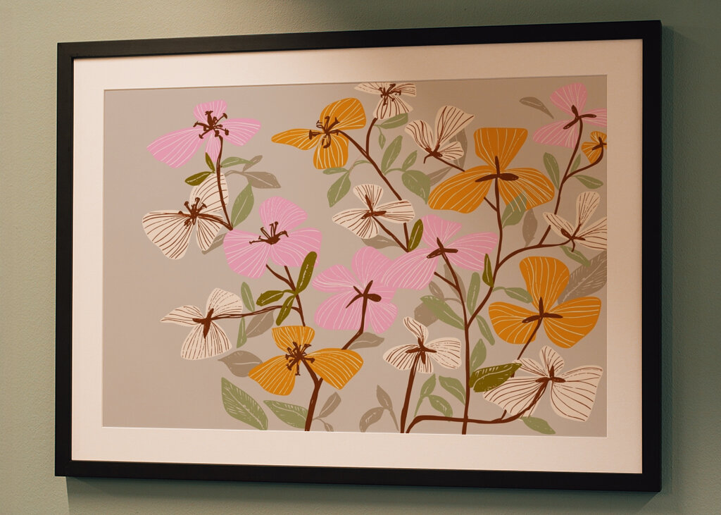 Orange and Pink Floral Pattern