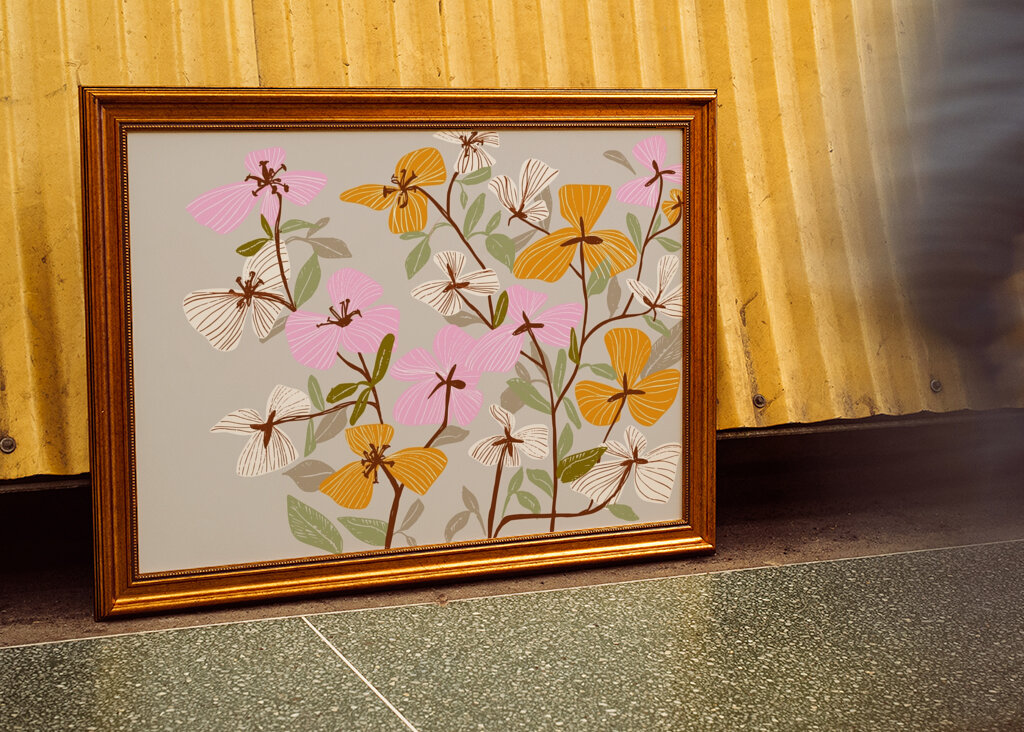 Orange and Pink Floral Pattern