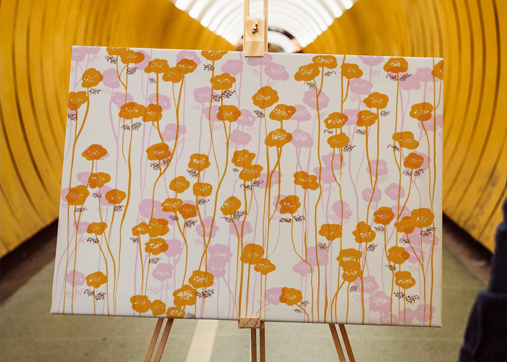 Orange and Pink Floral Pattern