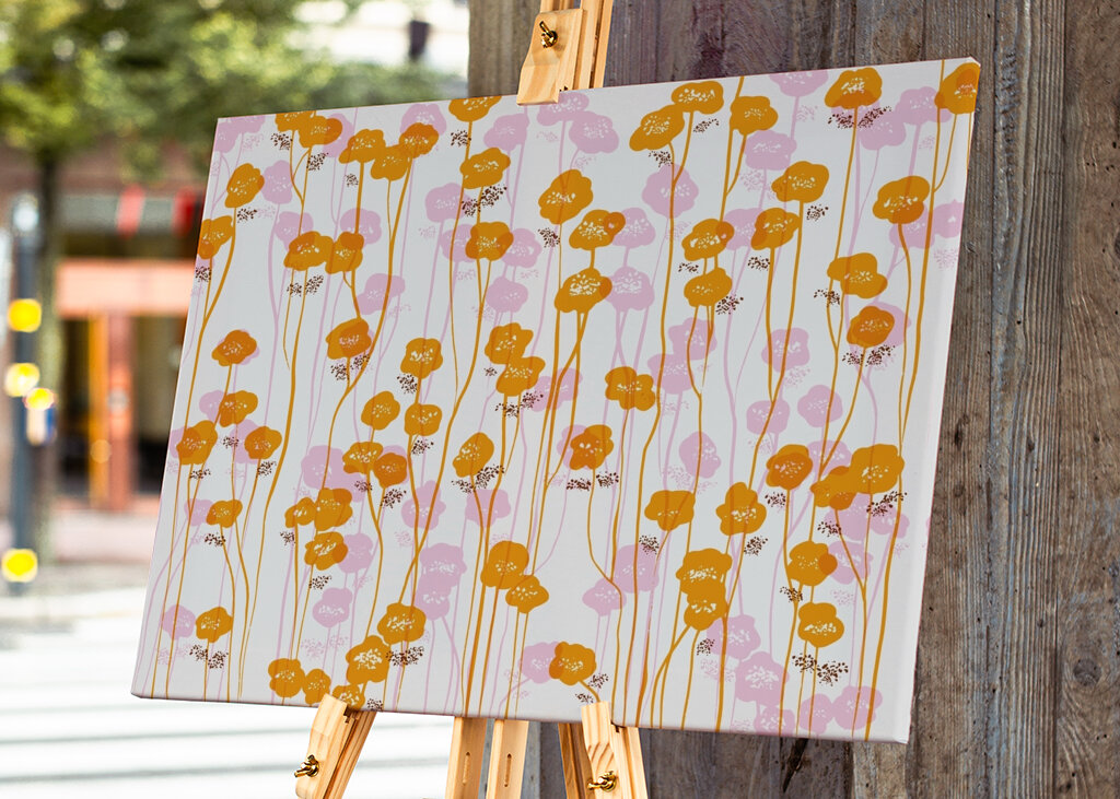 Orange and Pink Floral Pattern