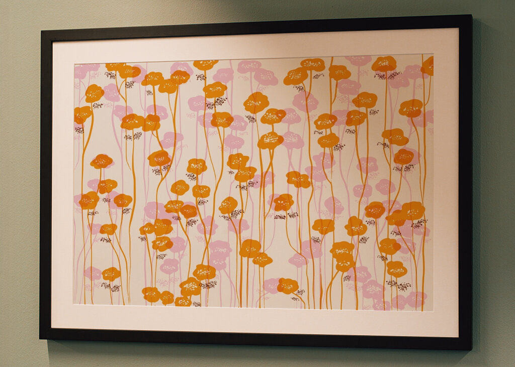 Orange and Pink Floral Pattern