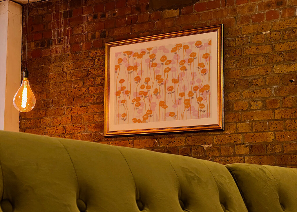 Orange and Pink Floral Pattern