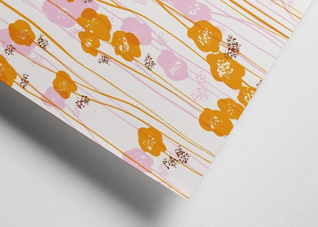 Orange and Pink Floral Pattern