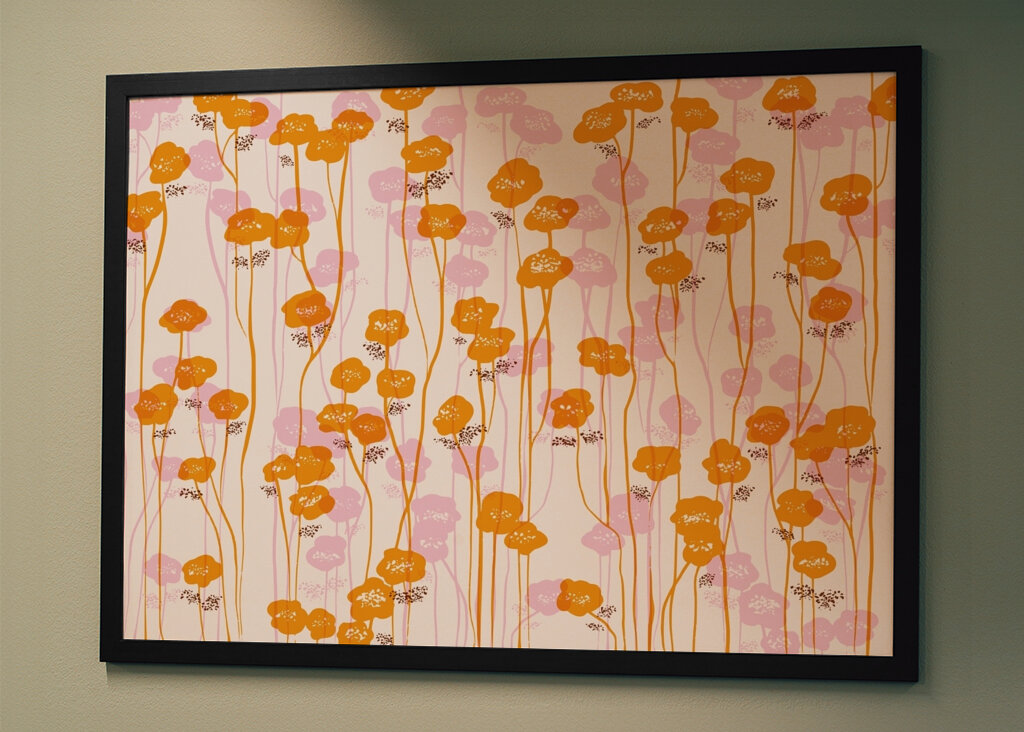 Orange and Pink Floral Pattern