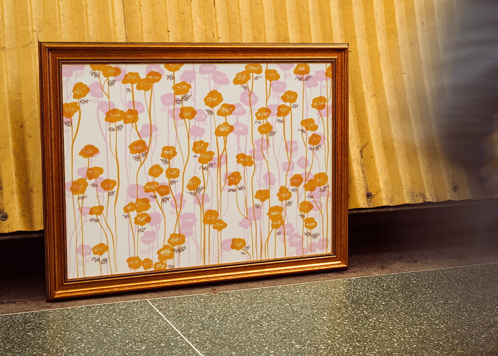 Orange and Pink Floral Pattern