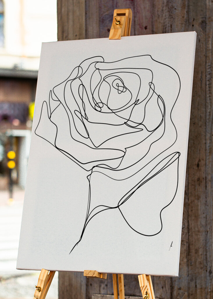 ROSE ONE-LINE DRAWING