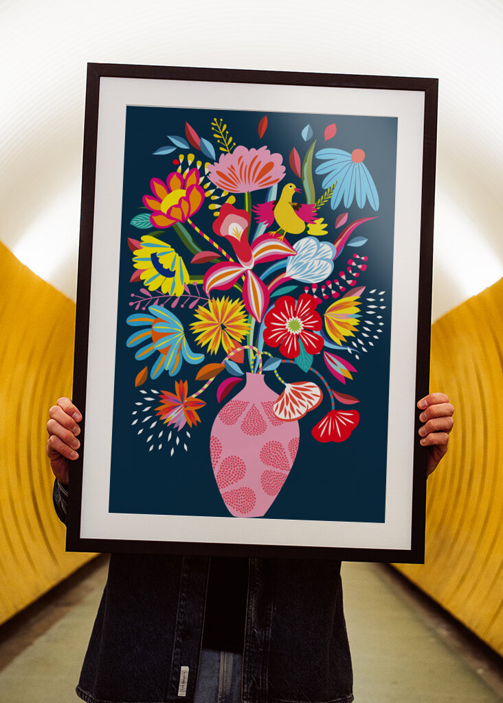 Folk Art Flower Vase