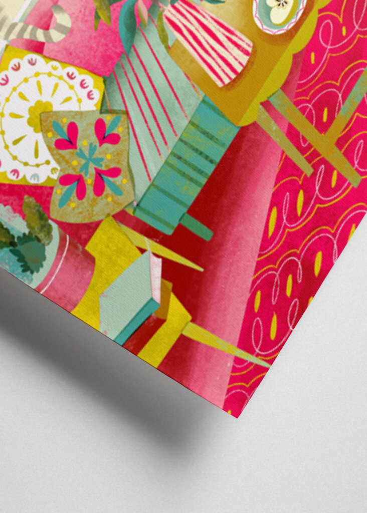 Bohemian Interior Colourful Chushions and Two Cats