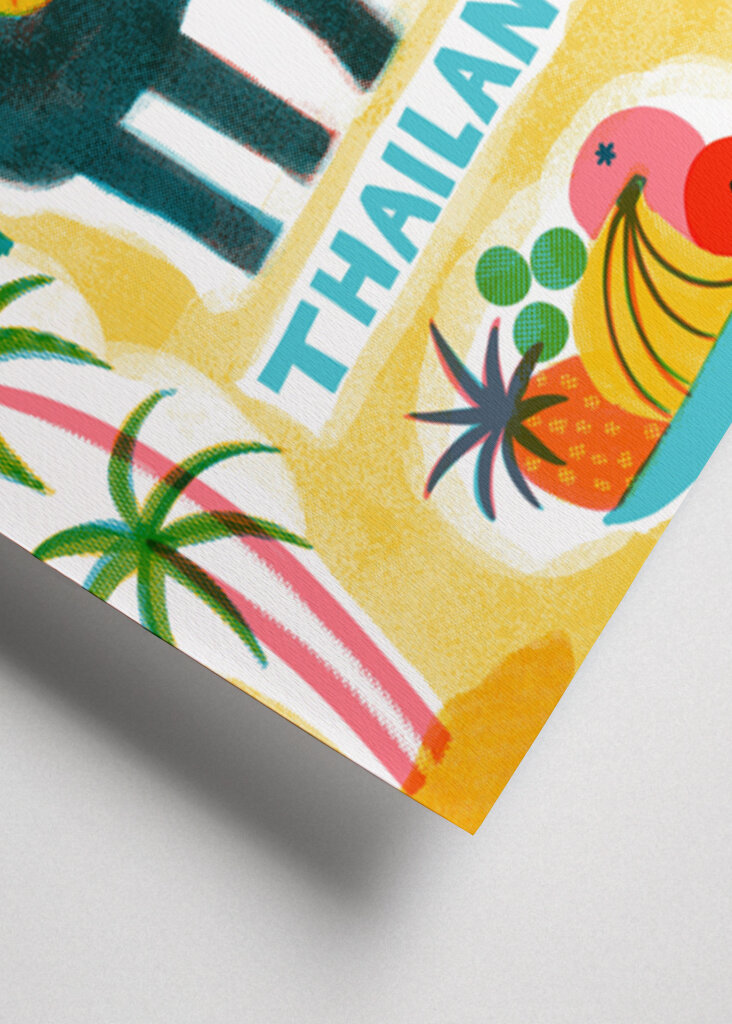 Screenprint Vintage Travel Thailand