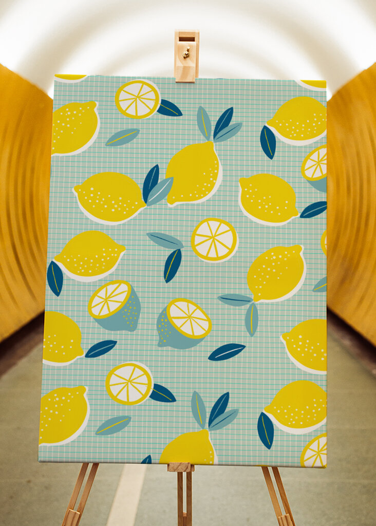 Fresh Lemons Checkered Mint