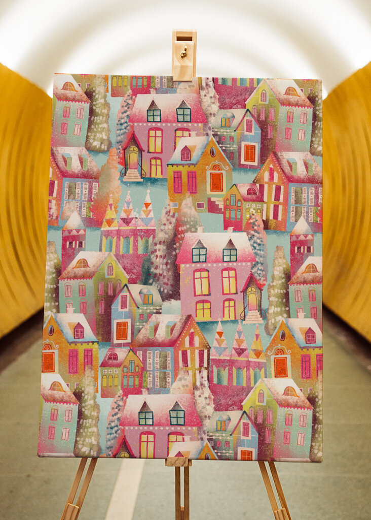 Snowy Happy Winter Village