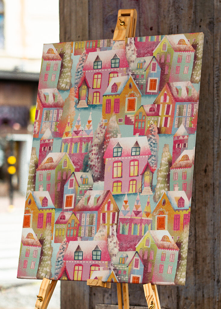 Snowy Happy Winter Village