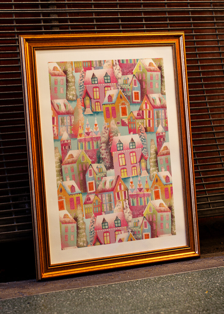 Snowy Happy Winter Village