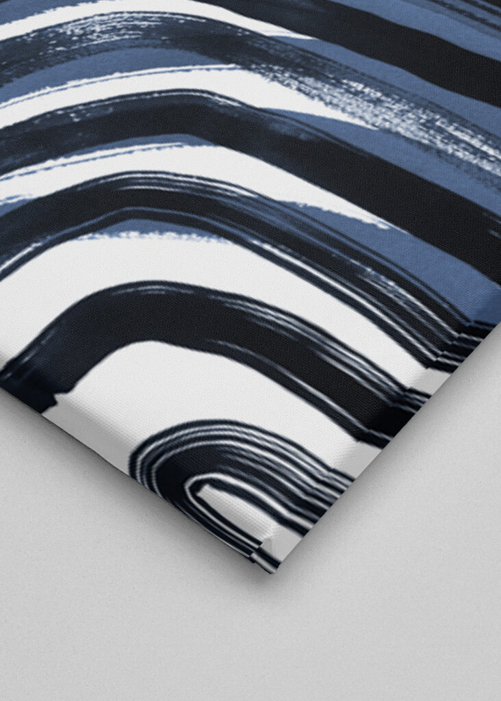 Concentric Blue and Black Brushstrokes