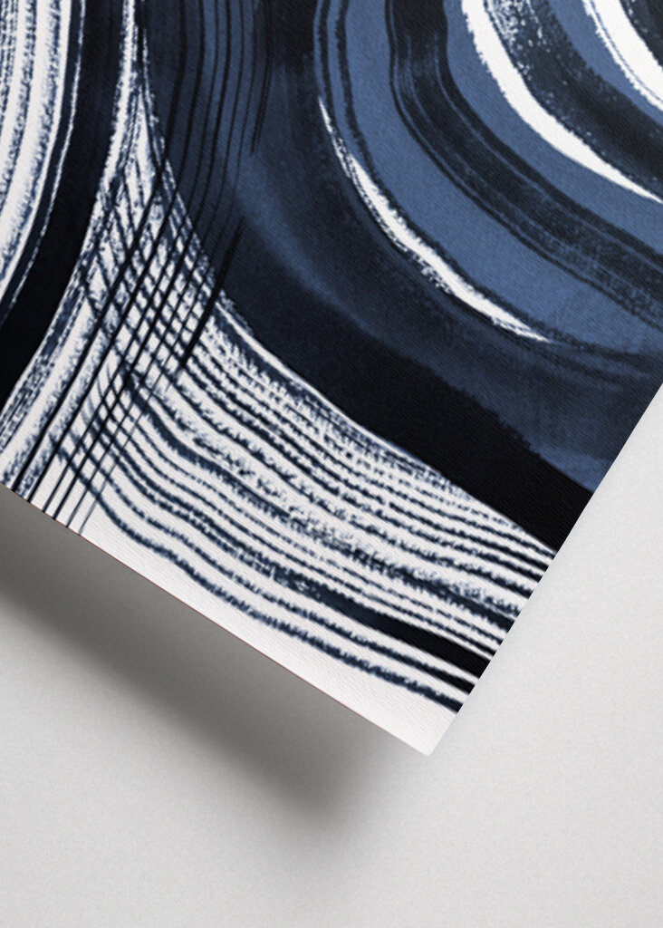 Concentric Blue and Black Brushstrokes