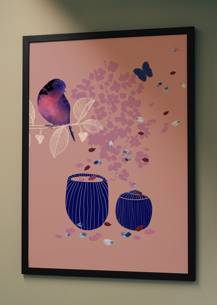 Fugl siddende på en gren