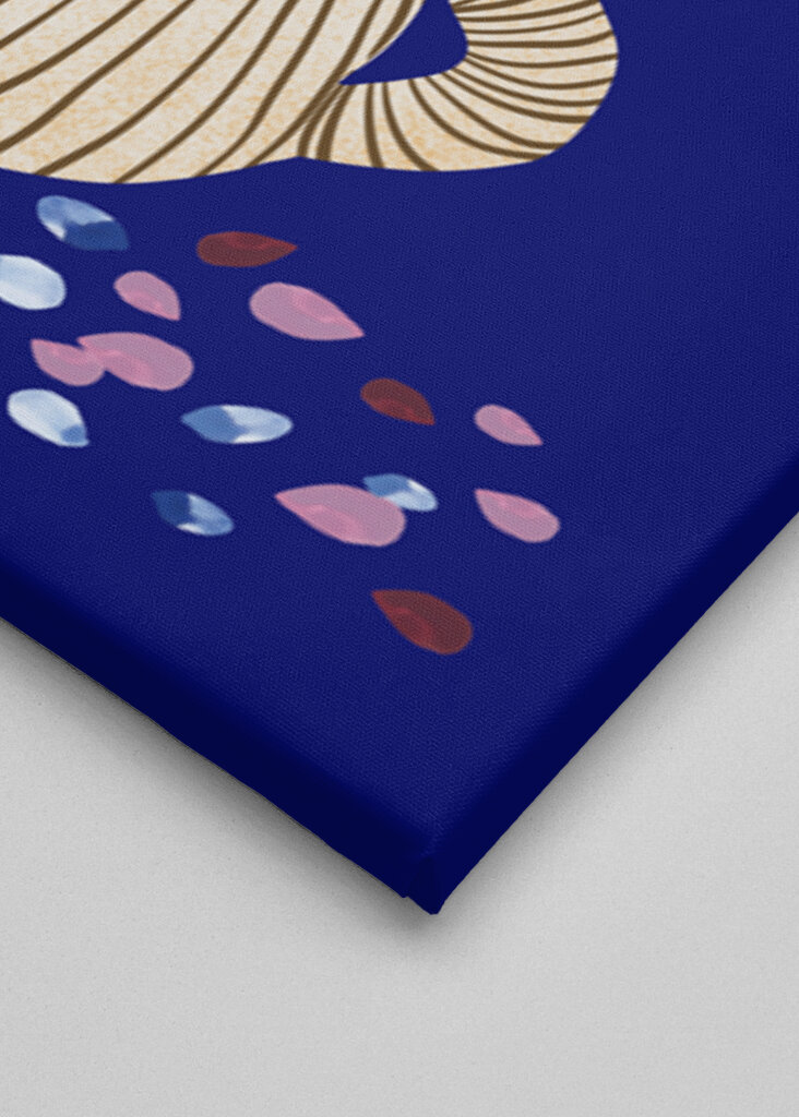 Red Bird Perched on a Striped Teapot