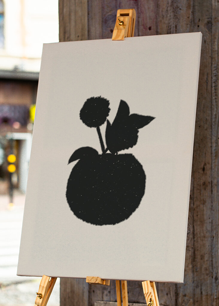 Silhouette of a Plant with Leaves