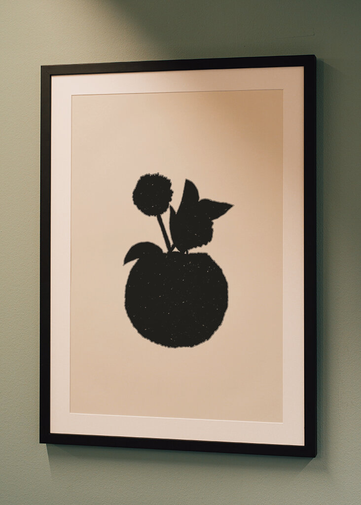 Silhouette of a Plant with Leaves