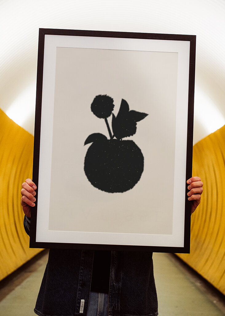 Silhouette of a Plant with Leaves