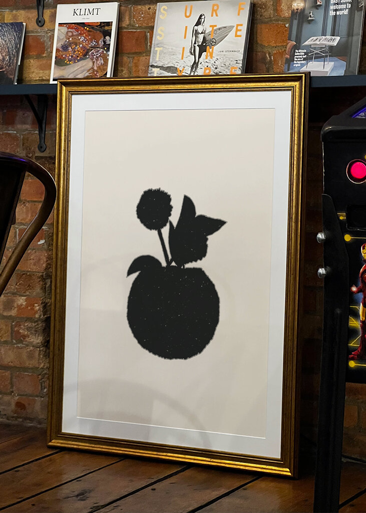 Silhouette of a Plant with Leaves