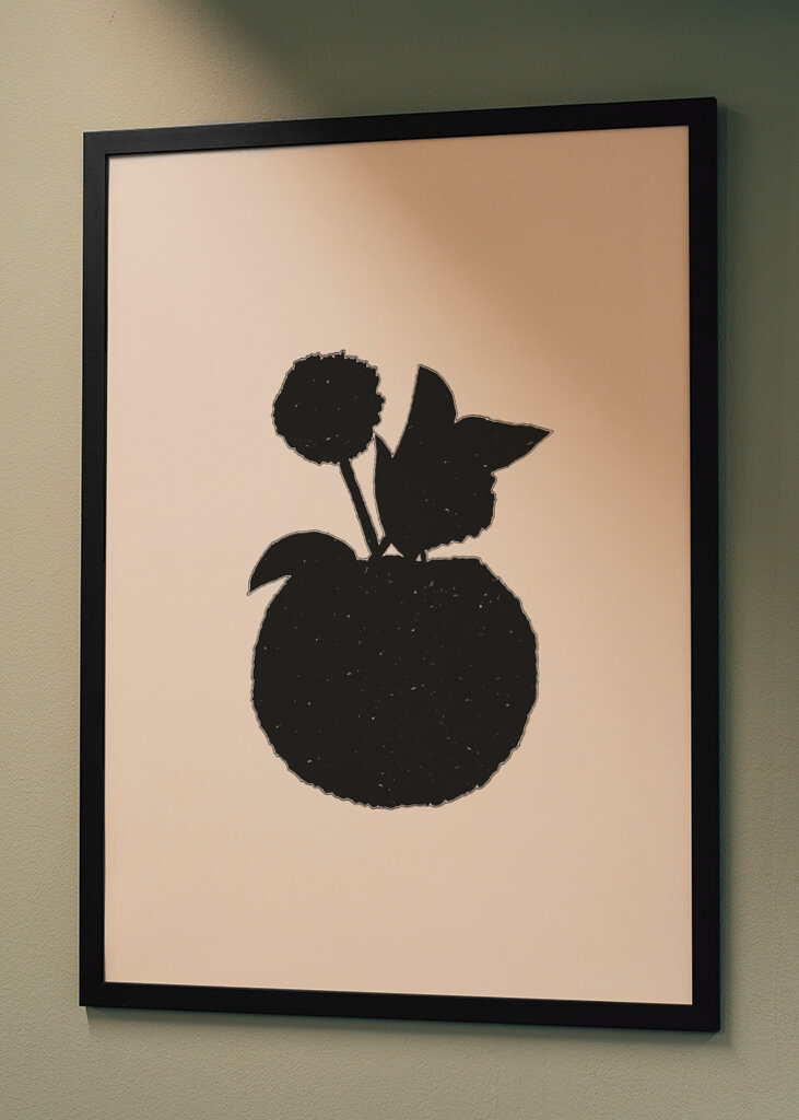 Silhouette of a Plant with Leaves