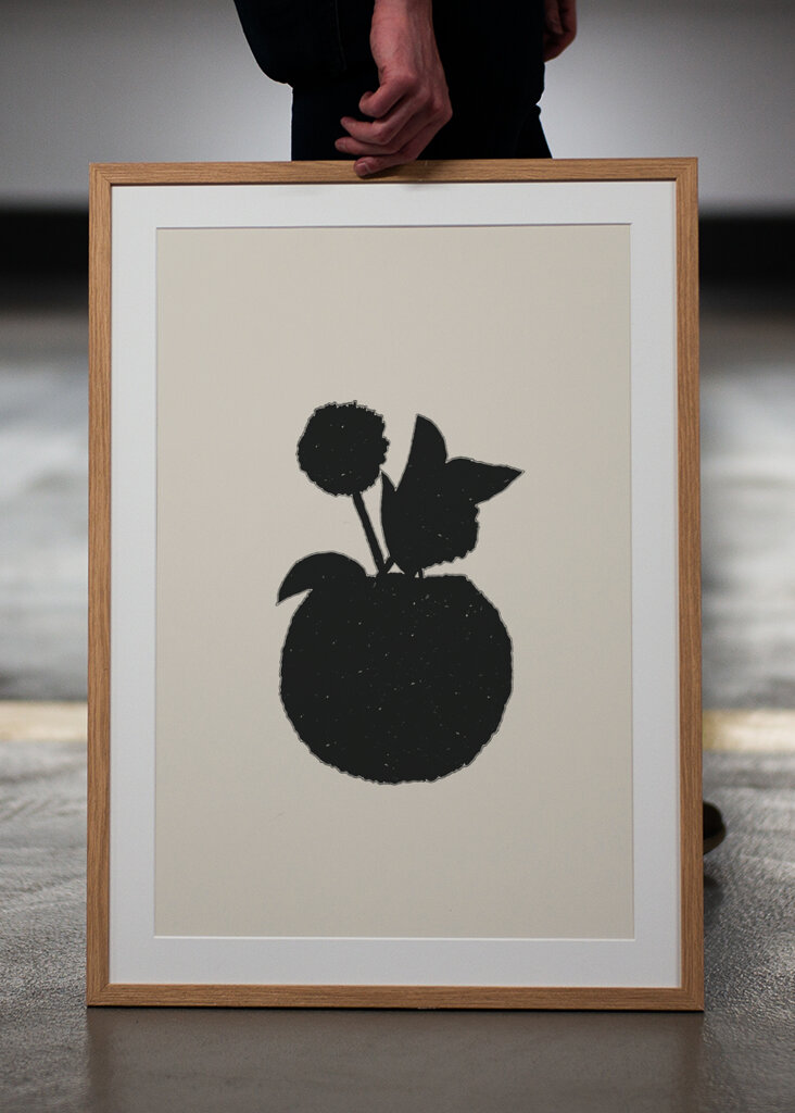 Silhouette of a Plant with Leaves