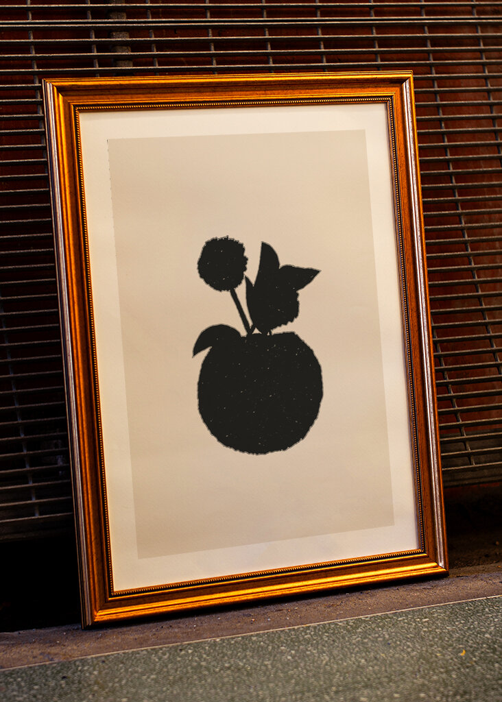 Silhouette of a Plant with Leaves