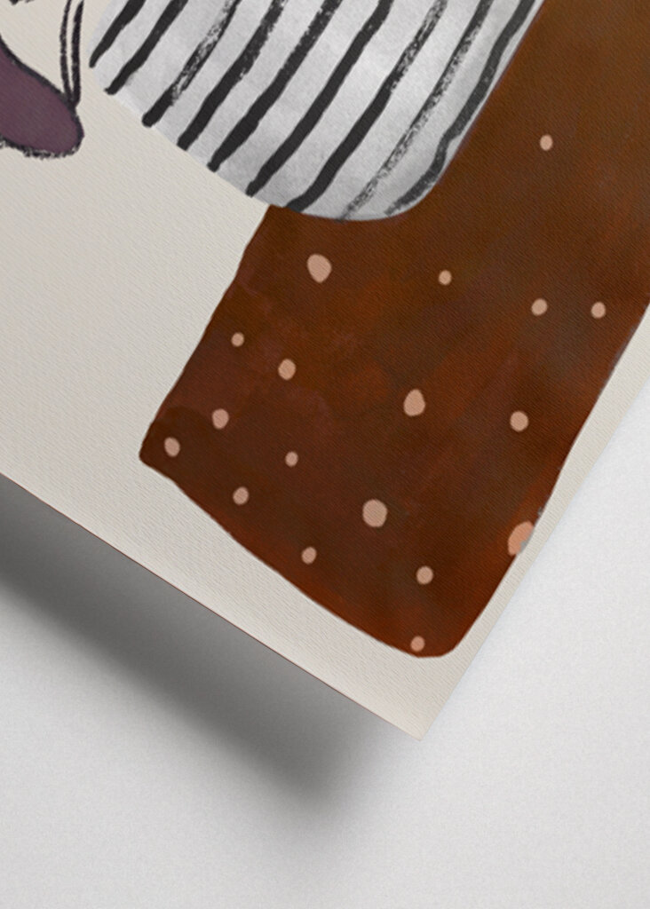 Potted Blooms Striped Vase Dots