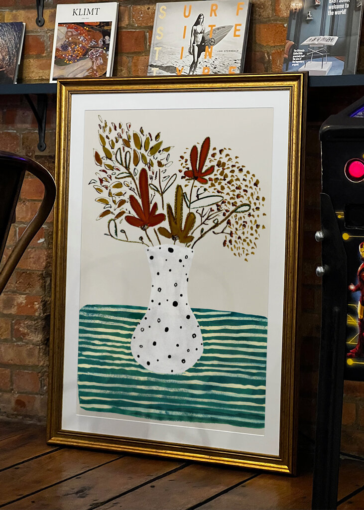 Potted Blooms Dotted Vase