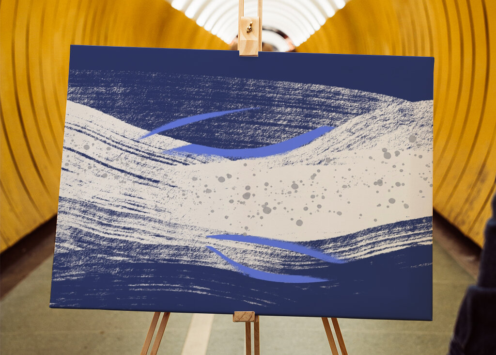 Blue And White Waves