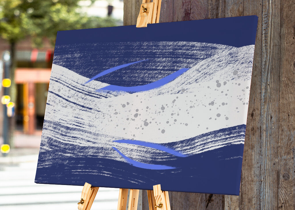 Blue And White Waves