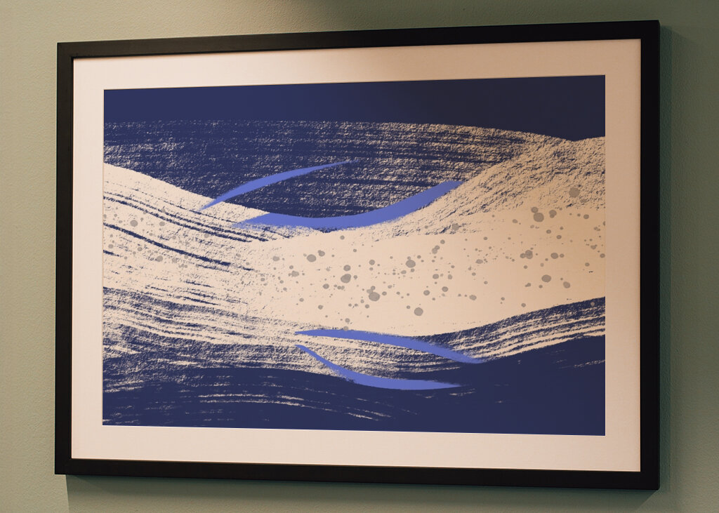 Blue And White Waves