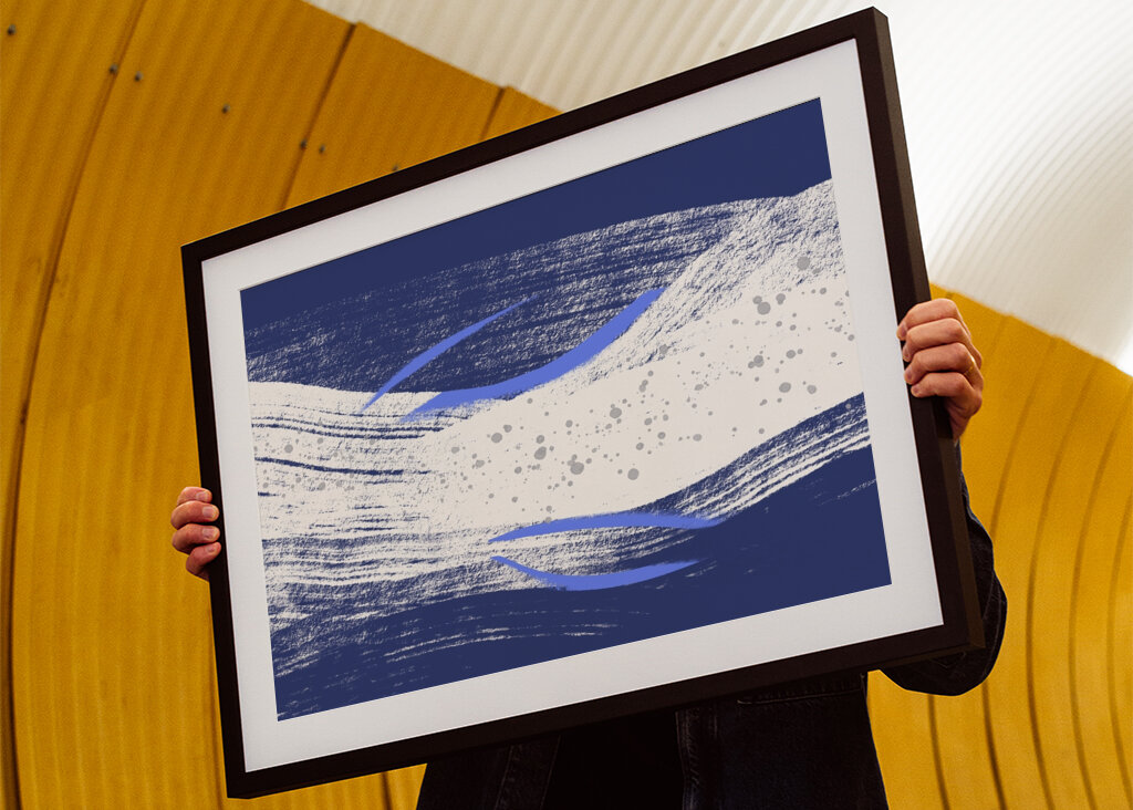 Blue And White Waves