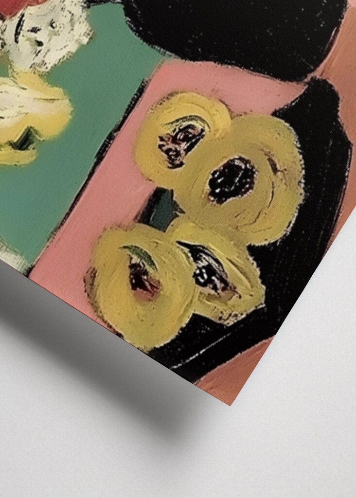 Floral Arrangement In A Black Vase