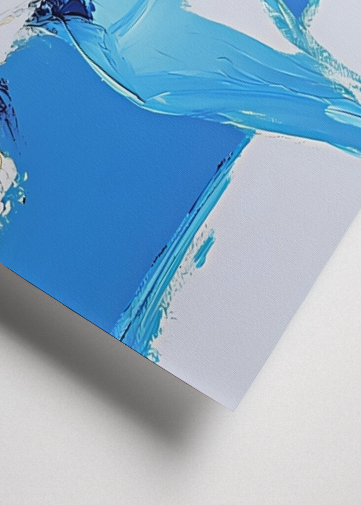 White Roses In a Blue Vase