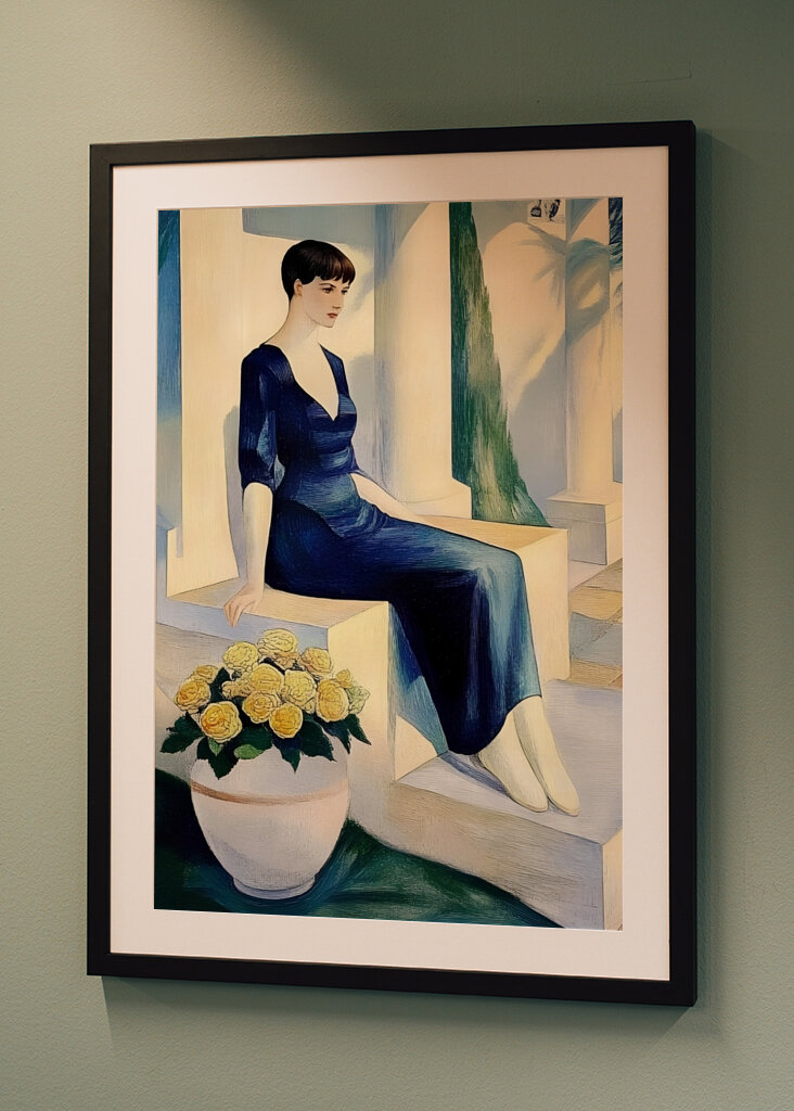 Woman In A Blue Dress