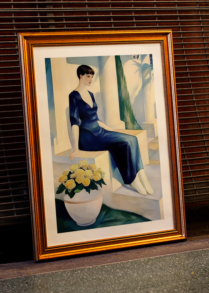 Woman In A Blue Dress